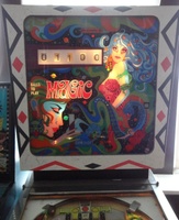 Image # 60221: Magic Illuminated Backglass 
(The cabinet was described to us as formica.)