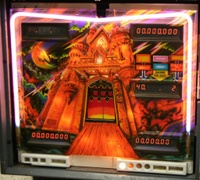 Image # 43907: Magic Castle Backglass Removed 
(There is a rigid translite behind the backglass.)