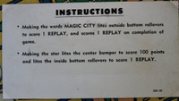 Image # 47076: Magic City Instruction Card - No Match Feature