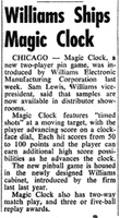 Image # 46409: Magic Clock Billboard New Game Announcement 
(The Billboard, Jan-16-1961, page 60)