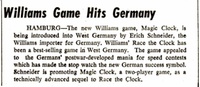 Image # 46410: Magic Clock Billboard New Game Announcement - Germany 
(The Billboard, Jan-16-1961, page 69)