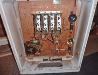 Image # 67430: Majorettes Sample Game - Inside Backbox 
(The brass bell is original and has been cleaned. Serial number 01006 S.)