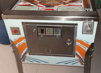 Image # 83040: Mars Trek Early Production Cabinet - Front 
(The metal plate surrounding the start button does not appear on the game in the flyer.)