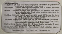 Image # 60657: Monday Night Football Instruction Card