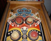 Image # 12244: Band Leader Upper Playfield 
(The three white posts in center playfield are missing their rubber ring.)