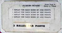 Image # 63458: Moulin Rouge Early Production - Score Card 
(Serial number 19267.)