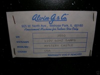 Image # 33751: Mystery Castle Serial Number 
(Serial number 3550.)