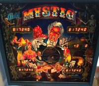 Image # 76087: Mystic Early Production Illuminated Backglass 
(Serial number EMY 1011.)