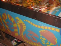 Image # 10509: Mystic Early Production Cabinet 
(This is from the game with serial number EMY1060 (shown in the upper right of the cabinet), the 60th game produced.)