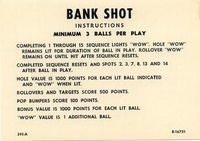 Image # 36550: Bank Shot Instruction Card - Minimum 3 Balls