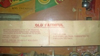 Image # 62018: Old Faithful Instruction and Score Card 
(Serial number 021367 OF.)