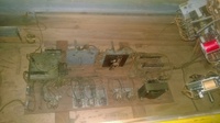 Image # 62032: Old Faithful Inside Cabinet 
(The pendulum is missing from the tilt assembly. The cabinet has been repainted. Serial number 021367 OF.)