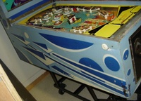 Image # 23063: On Beam Later Production Cabinet - Left 
(Serial number 2214. Note: this game was produced with stationary targets in place of mushroom bumpers.)