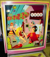 Image # 22924: Op-Pop-Pop Backglass 
(This add-a-ball version has no replay window.)