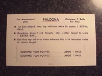 Image # 25916: Palooka Instruction Card