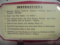 Image # 37020: Pinball Instruction Card