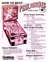 Image # 57780: Pink Panther Flyer - Back 
(This salmon-colored flyer was provided to distributors to help promote the game to operators.)