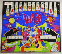 Image # 69185: Planets Backglass 
(From the game with cabinet serial number 99612.)