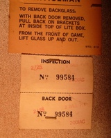 Image # 42246: Planets Serial Numbered Inspection Tag 
(The serial number is 99584. Elsewhere on this game is serial number 99486. Both numbers are in the Zodiac number series.)