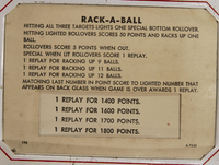 Image # 77092: Rack-A-Ball Instruction and Score Cards