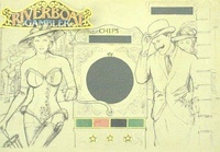 Image # 46262: Riverboat Gambler Original Backglass Art 
(Artist is Pat McMahon. Colored pencils on paper. Length and width unavailable.)