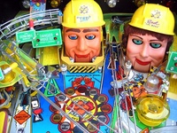 Image # 10019: Red & Ted's Road Show Upper Playfield 
(Note that this machine includes custom decals on the barrier in front of 'Ted'.)