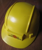 Image # 49128: Red & Ted's Road Show Promo Hard Hat 
(This hat is the same size as the ones on the playfield but is missing screw holes.)
