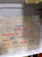 Image # 67303: Robin Hood Inspection Date 
(Serial number 0410.)