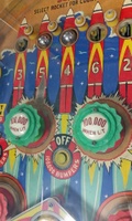 Image # 65815: Rocket Early Production Playfield - Detail 
(Serial number 45907.)