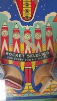 Image # 65816: Rocket Early Production Playfield - Detail 
(The right flipper is not original to this game. Serial number 45907.)