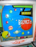 Image # 72398: Rocket III Early Production Backglass 
(Serial number RO 1091.)