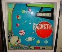 Image # 31900: Rocket III Backglass 
(Serial number 2210.)