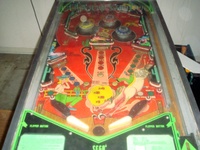 Image # 45091: Rodeo Playfield 
(The three drop targets are shown in the dropped position.)