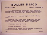 Image # 26305: Roller Disco Instruction Card