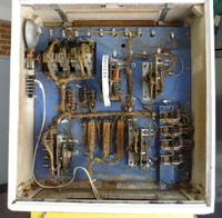 Image # 46587: Bazaar Inside Backbox 
(The jack located just below the bell and the white wiring to it were added by a game owner to disable the bell as needed.)