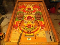 Image # 55290: Rondeevoo Playfield 
(The original style of flippers on the game shown here have been replaced with a later style of flipper.)
