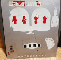 Image # 77340: Royal Guard Backglass - Reverse 
(This backglass has been repaired with red paint.)