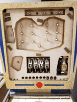 Image # 77341: Royal Guard Backbox - Insert 
(The white lamps are LEDs and are not original to this game. The factory used incandescent bulbs.)