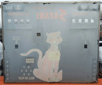 Image # 74625: Safari Early Production Backglass - Reverse 
(From the game with serial number 1098. This game has no provision for 7-ball play.)