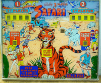 Image # 77363: Safari Early Production Backglass 
(From the game with serial number 1029.)