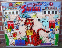 Image # 69099: Safari Backglass 
(This backglass is actual glass, not Plexiglas. Serial number 1354.)