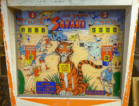 Image # 74615: Safari Early Production Backglass 
(Serial number 1098.)