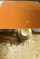 Image # 74624: Safari Early Production Cabinet - Serial Number 
(The top picture shows the backbox top edge. Serial number 1098.)