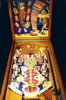 Image # 7444: Sally Cabinet - Front View 
(The pair of rubbered posts near each flippers are not original to this game.)
