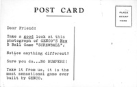 Image # 62354: Screwball Promotional Postcard - Back