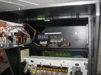 Image # 42697: Sea Hunt Inside Upper Cabinet 
(The is the cabinet viewed from the front with the backglass removed. The playfield is raised from its normal position. This game was obtained New In Box in 2004, five years before this photograph was made. Serial number 8943.)