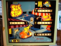 Image # 37424: See Saw Illuminated German Backglass 
(Serial number 2542 or 2642.)