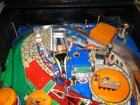 Image # 20799: The Addams Family Special Collectors Edition Upper Playfield - Ramp Removed 
(Note that the ramp has been removed in this photo.)