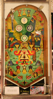 Image # 79515: Shangri-La Playfield 
(The card on the right side of the apron is not orginal to this game.)