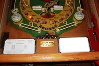 Image # 64569: Sharpshooter Lower Playfield 
(We obscured the name of the game owner on on the small metal plaque.)